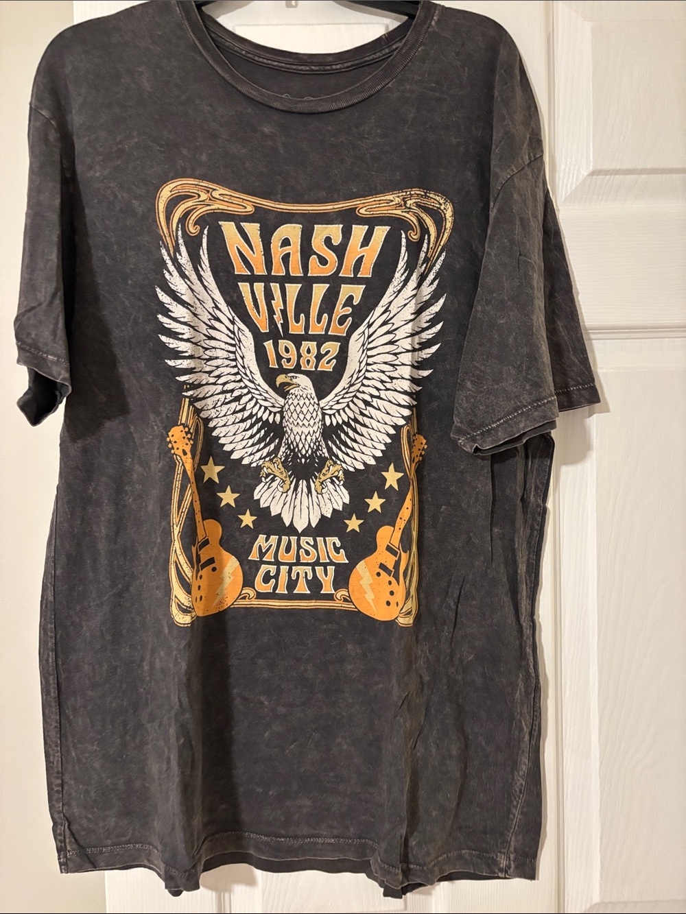 Black Nashville 1982 Music City Eagle Graphic Tee